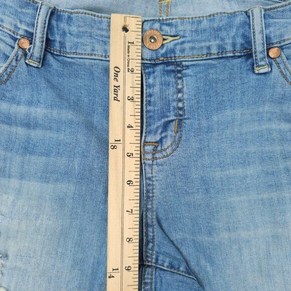 Torrid Distressed Ripped Jeans Womens Size 14R Mid Rise Stretch Skinny Denim - Picture 4 of 14